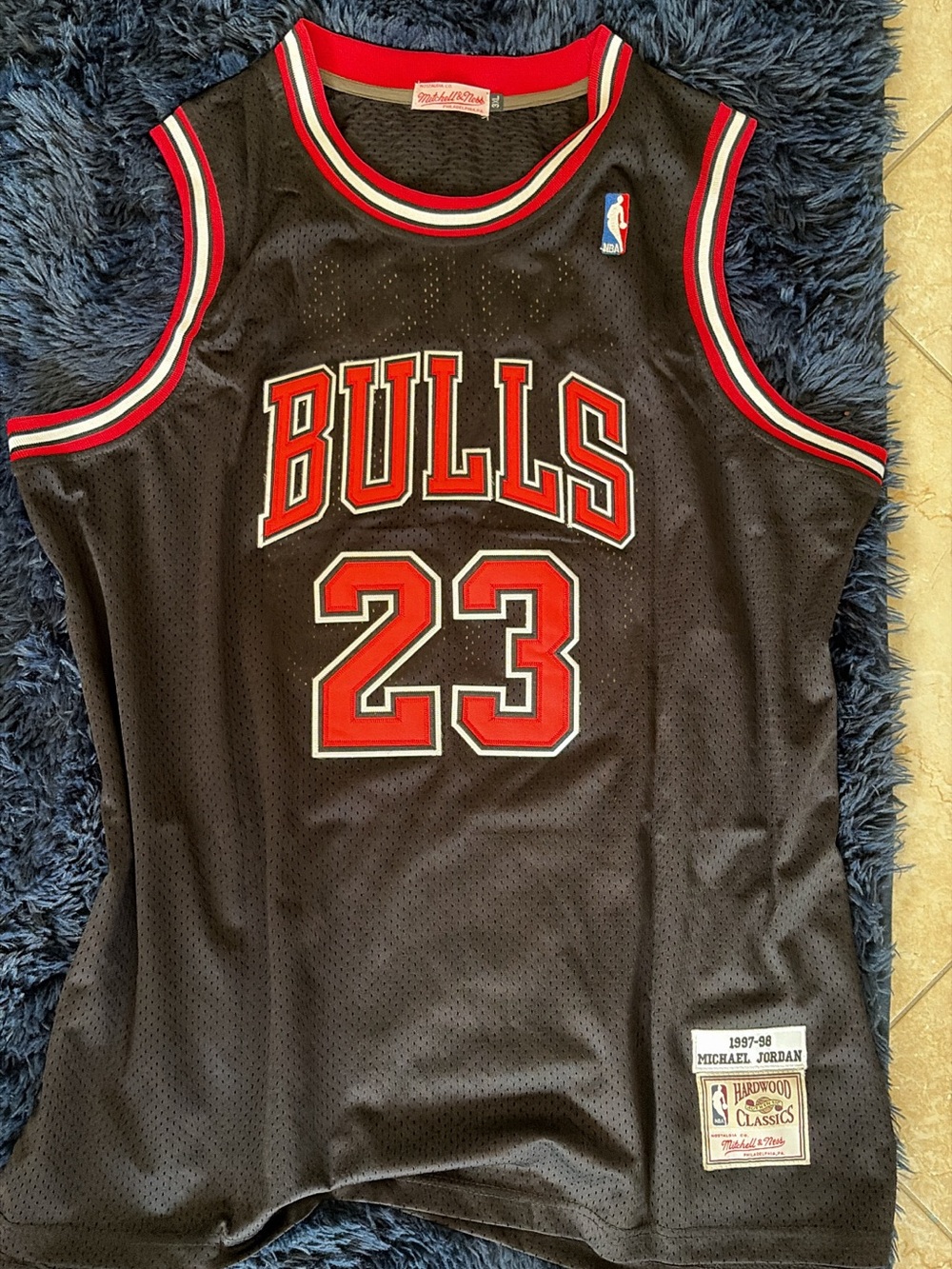 Mitchell & Ness Chicago Bulls #23 Black and Red Jersey